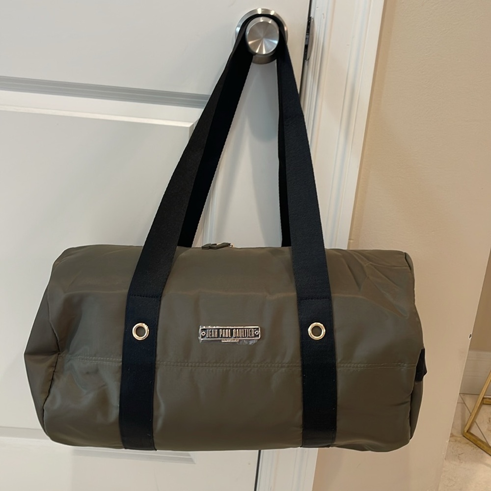 Jean Paul Gaultier military green duffel bag